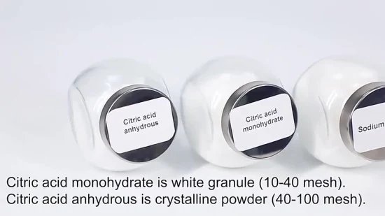 China Factory Price Ensign Brand Food Grade mit wettbewerbsfähigem Preis Citric Acid Monohydrate Cam